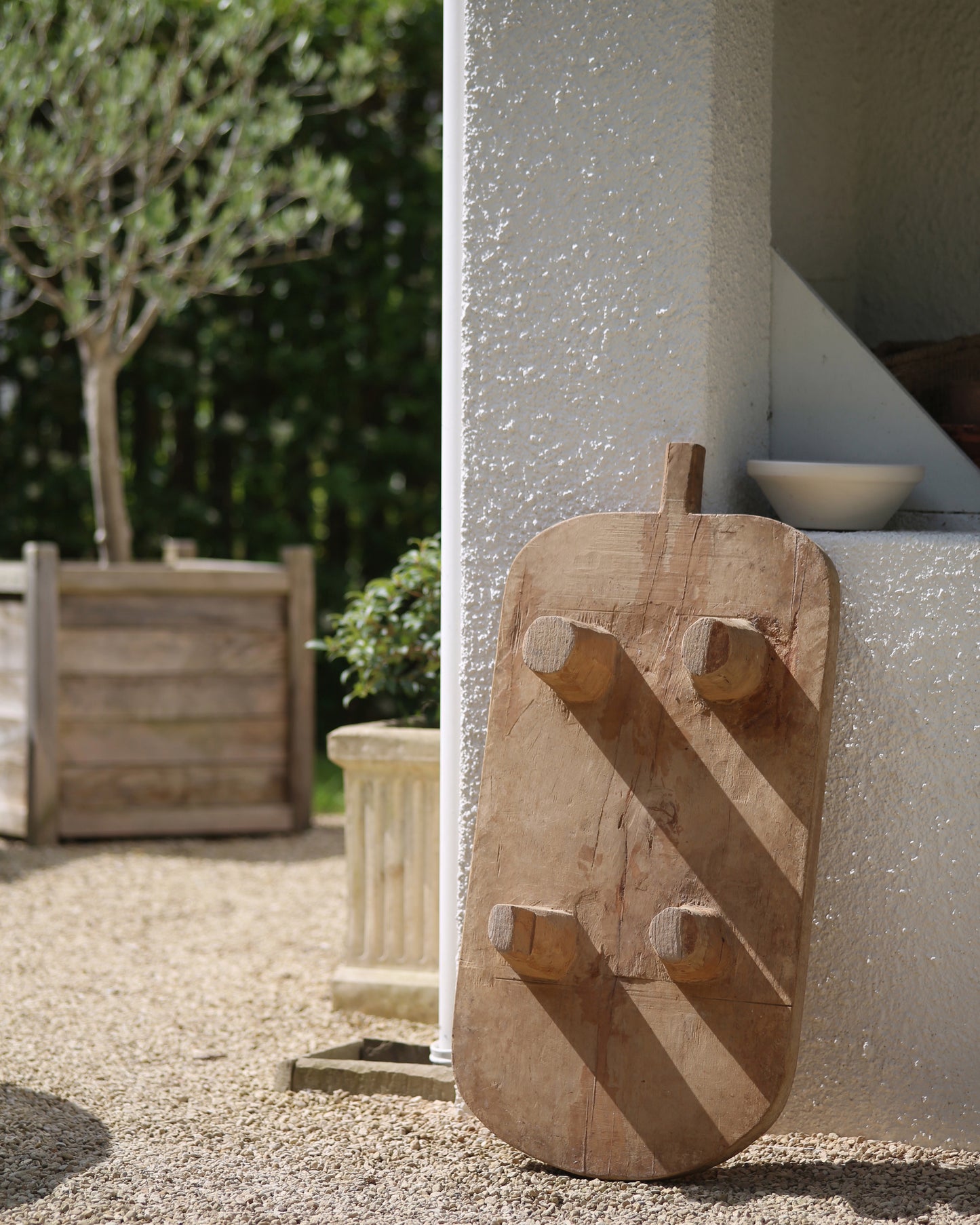 Large raised wooden board for deli or wedding food display and serving