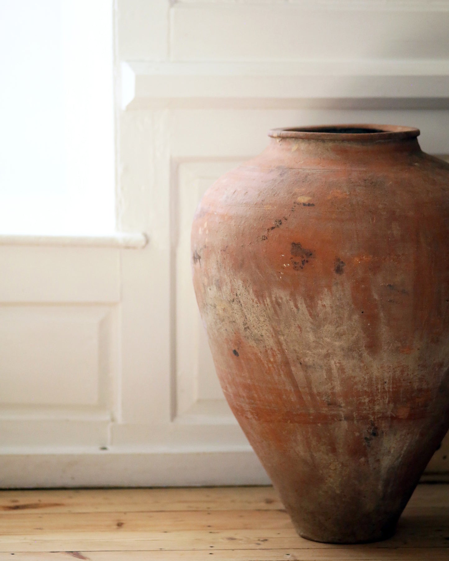 Authentic patina red terracotta Asian pot