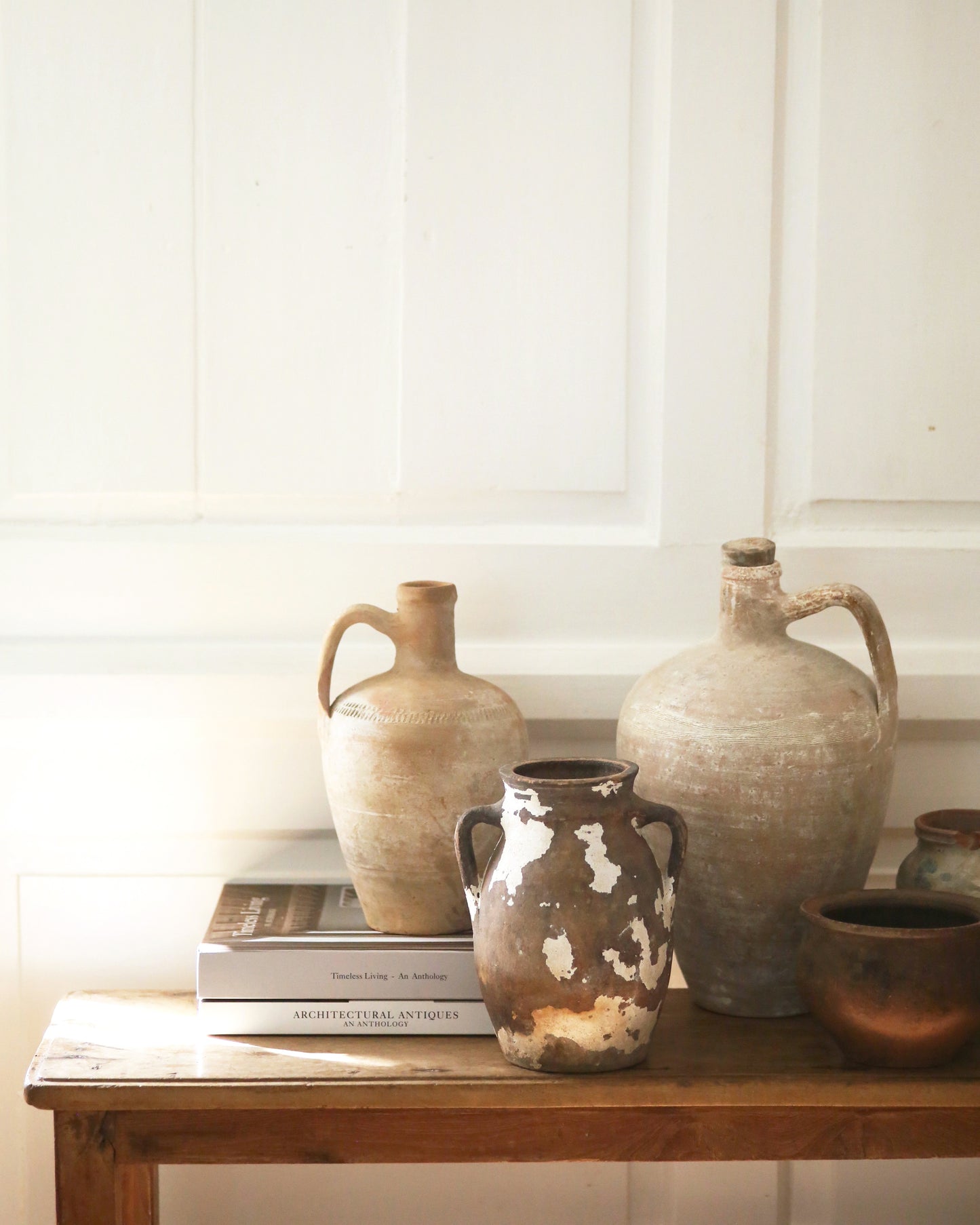 Curated collection of vintage terracotta pots