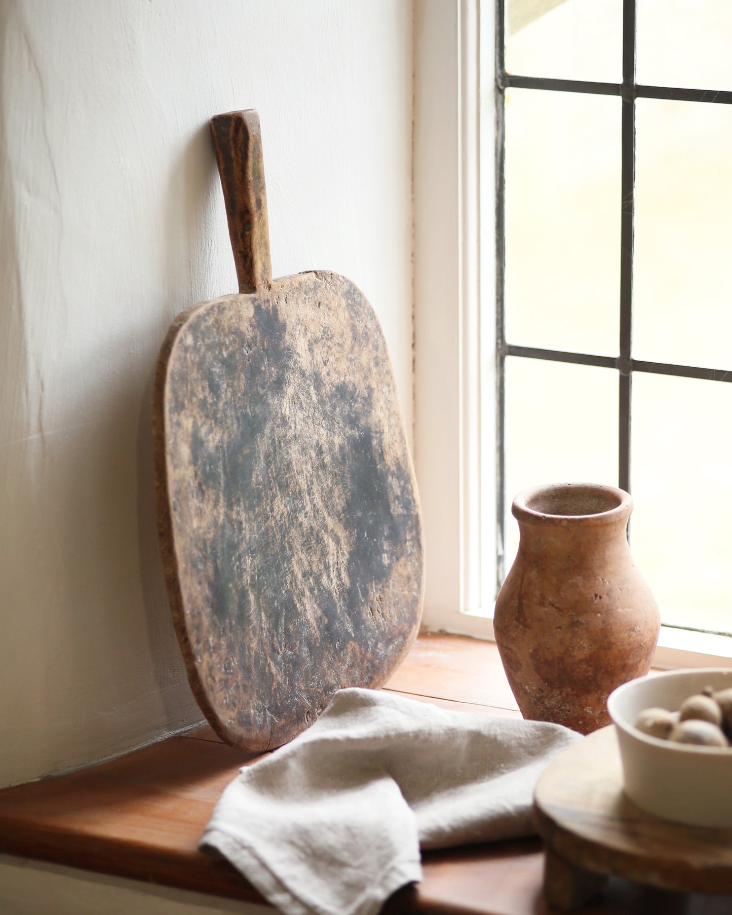 Natural patina on back of vintage chopping board