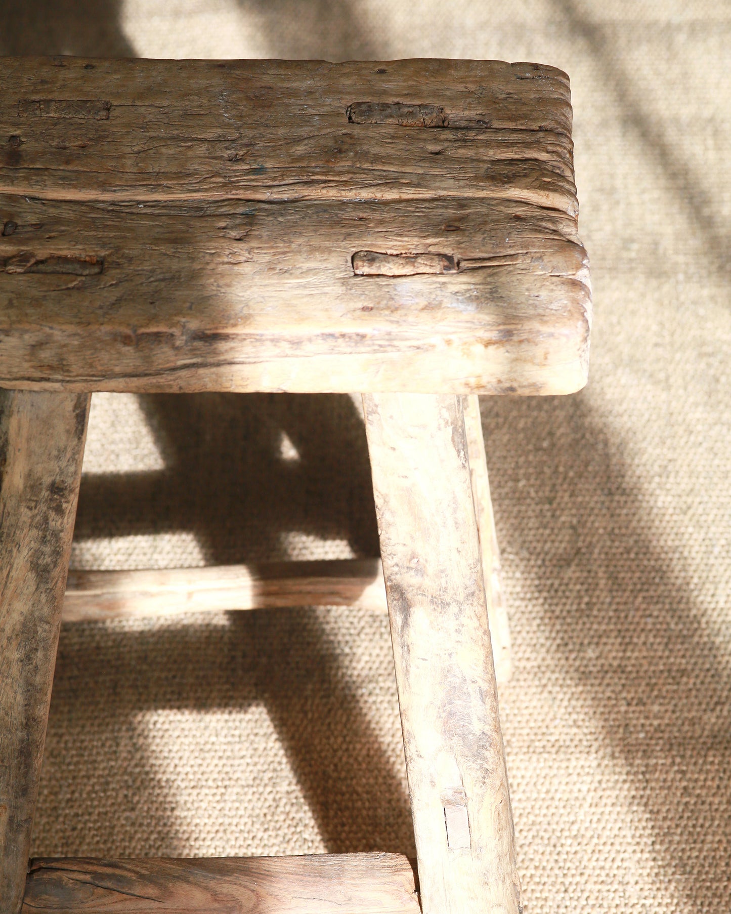 RUSTIC ELM STOOL