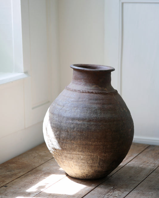 Antique floor standing wabi sabi style Turkish pot