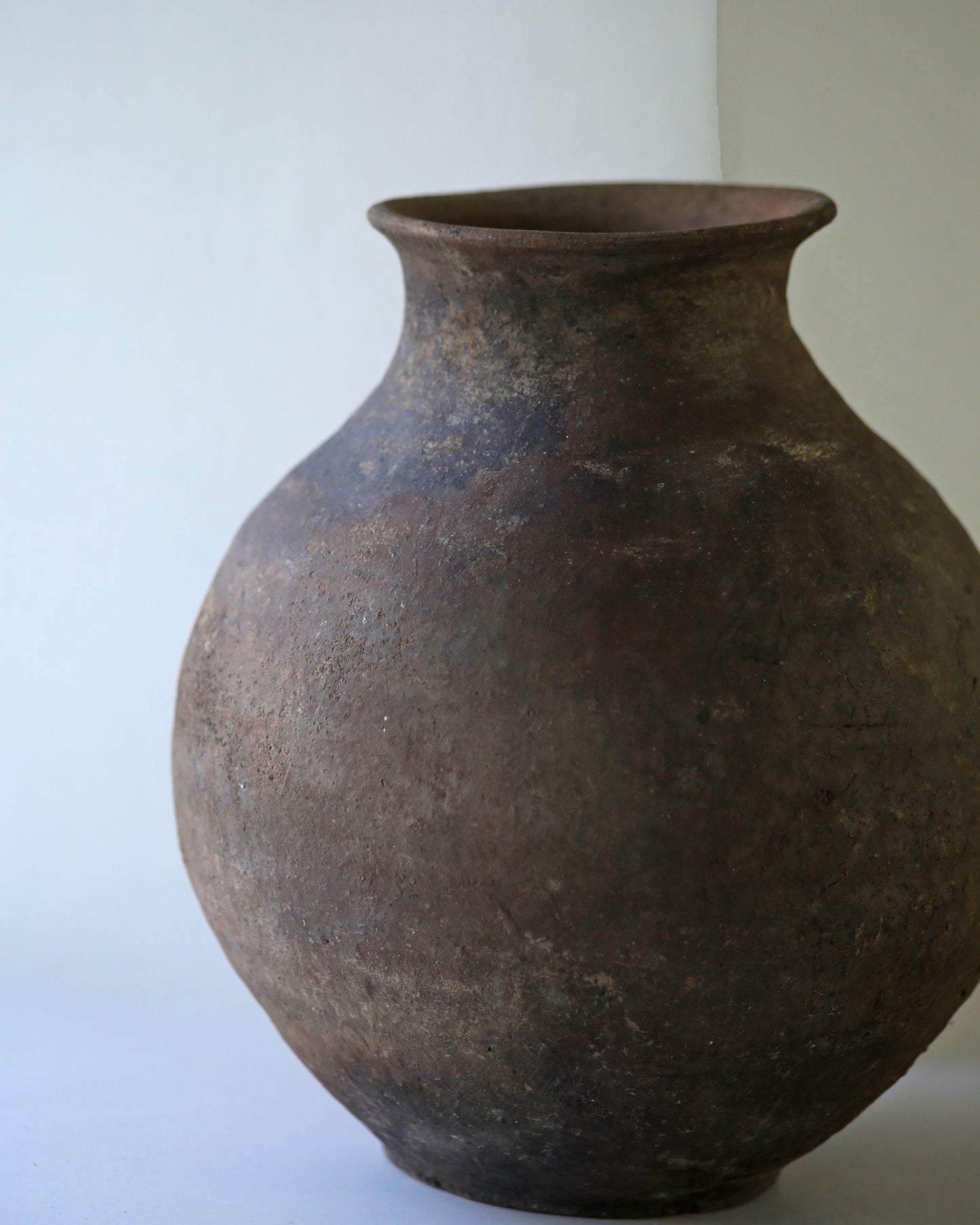 Aged patina on antique pot