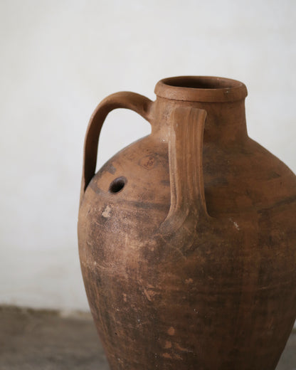 Handle details of a rustic Turkish amphora 