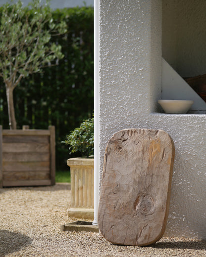 Huge wooden bread board for al fresco dining with guests