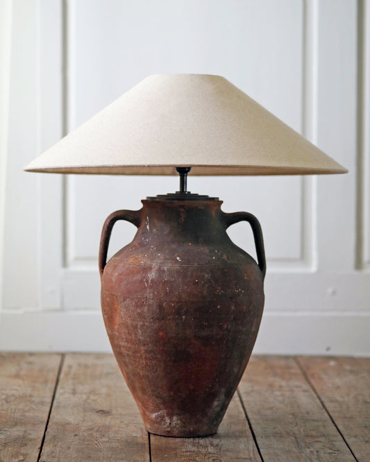 Statement antique table lamp in rustic style
