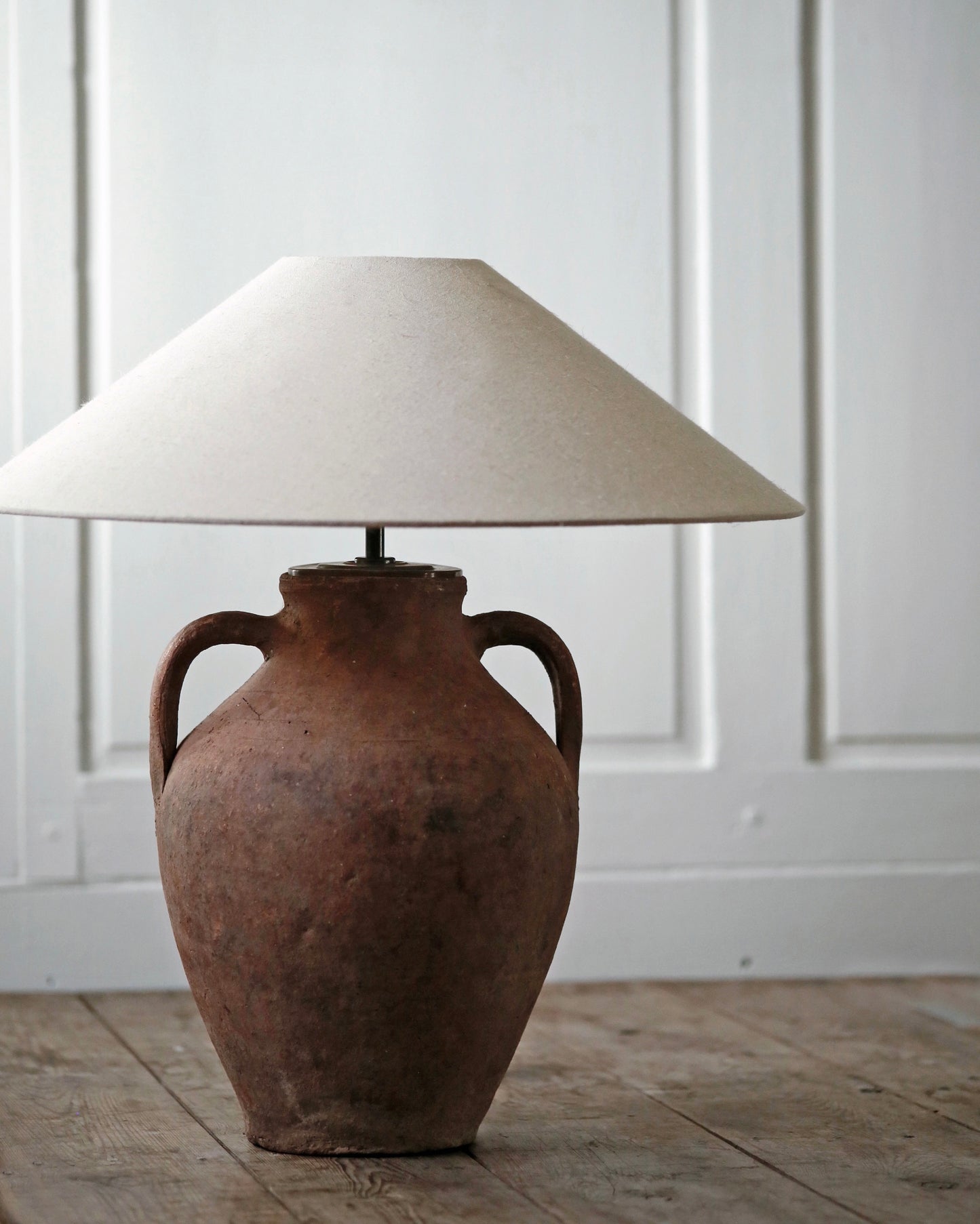 Antique amphora clay lamp base