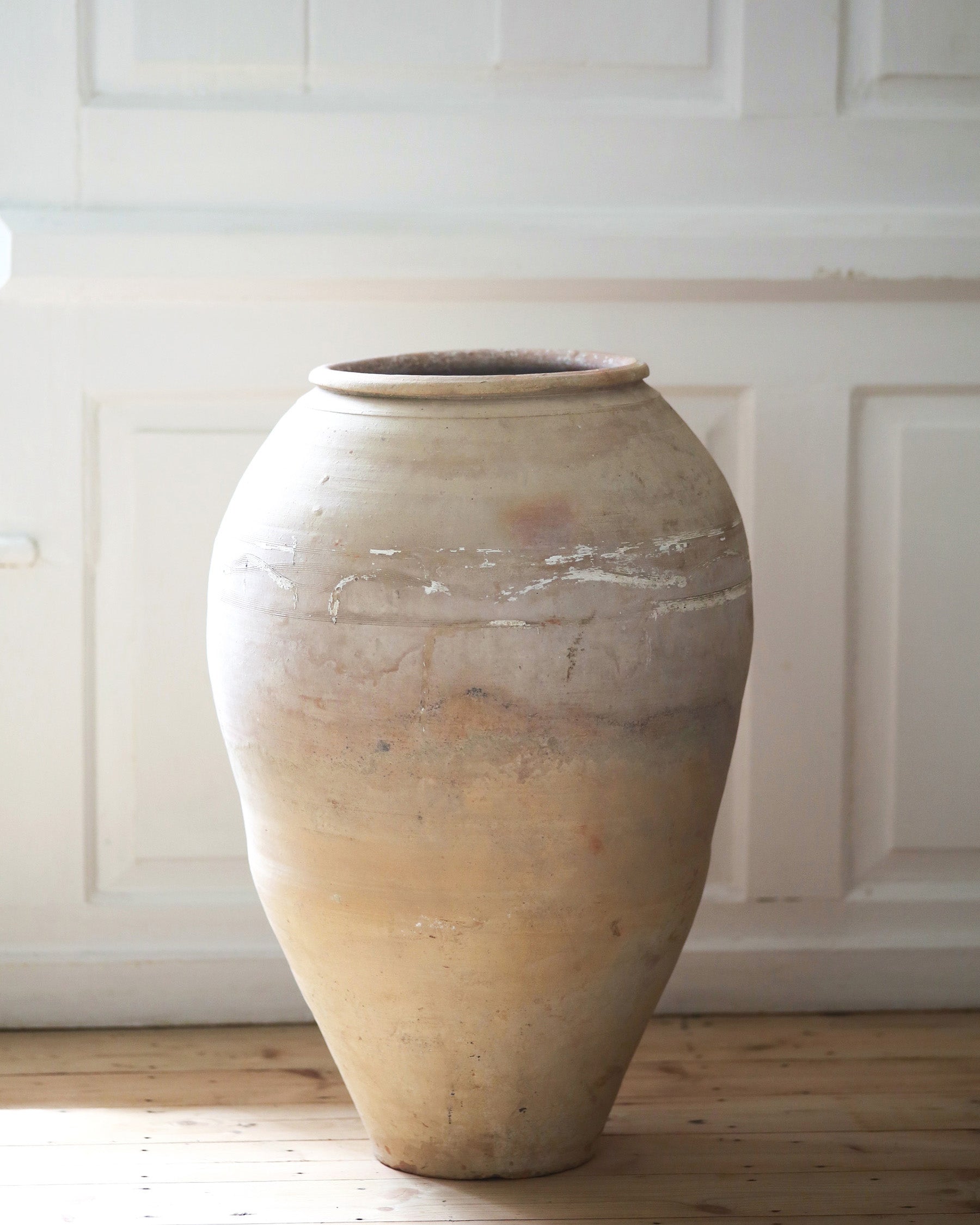 Antique patina terracotta olive jar