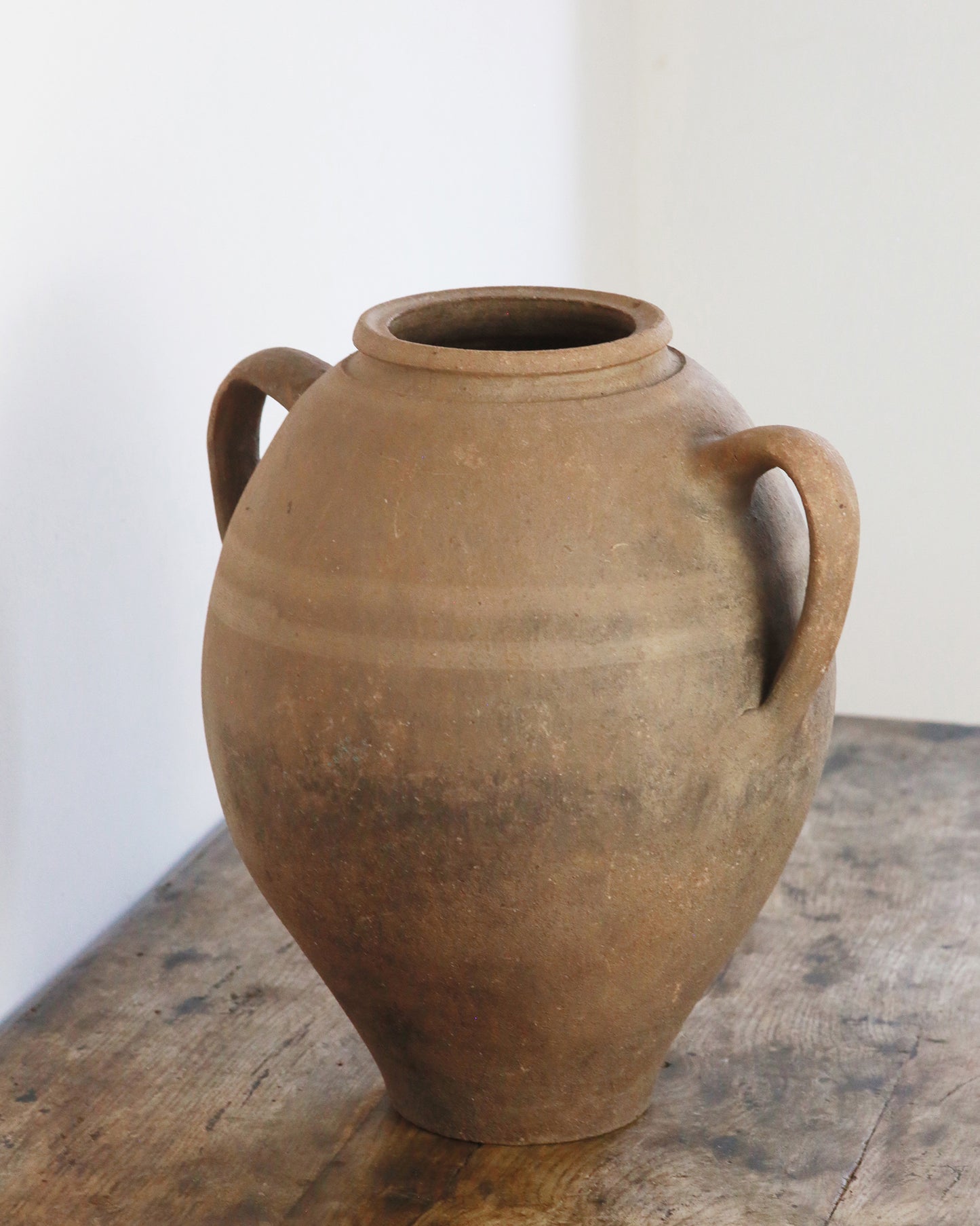 Antique terracotta Mediterranean pot with handles