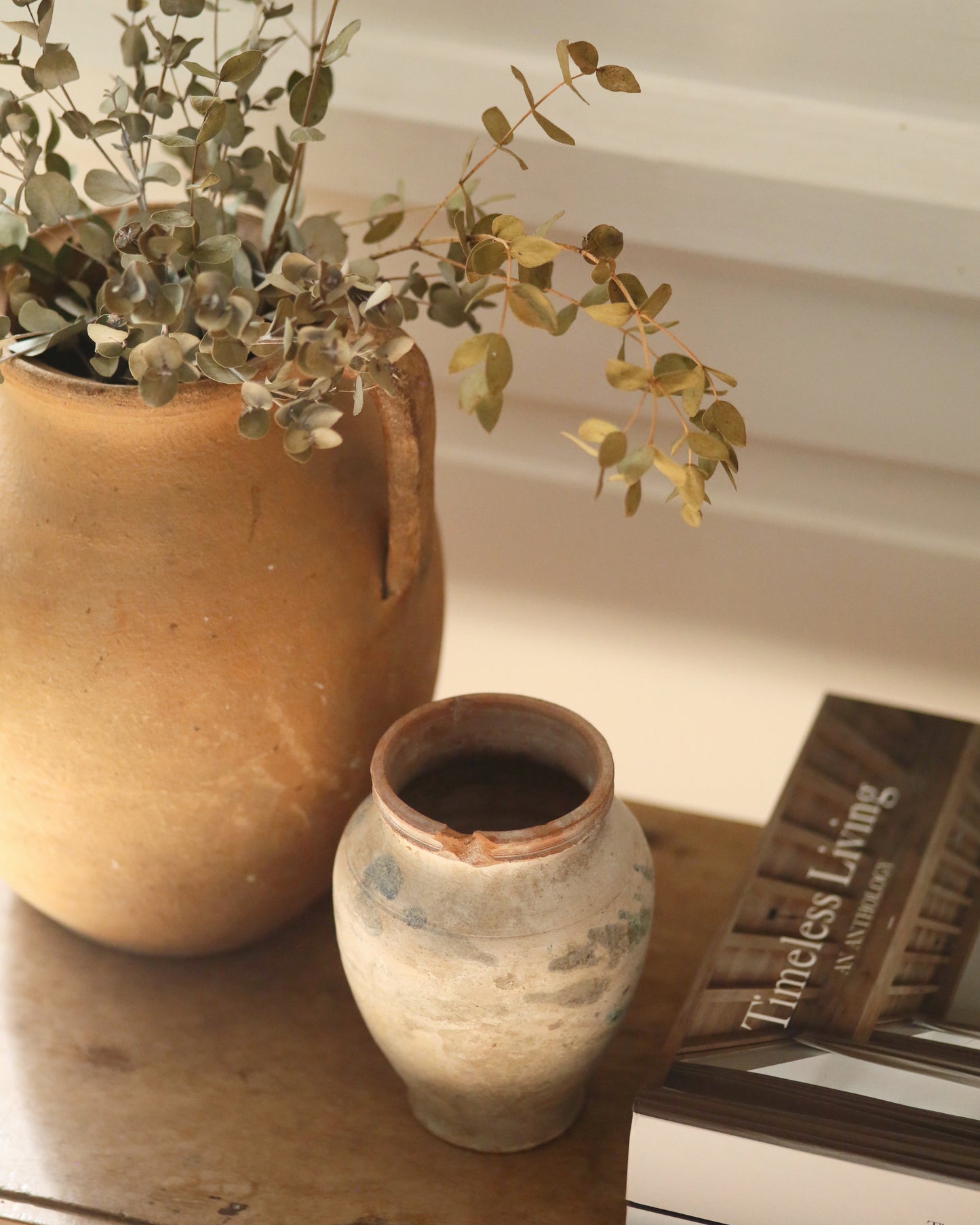 Small terracotta vase from mediterranean as shelf filler