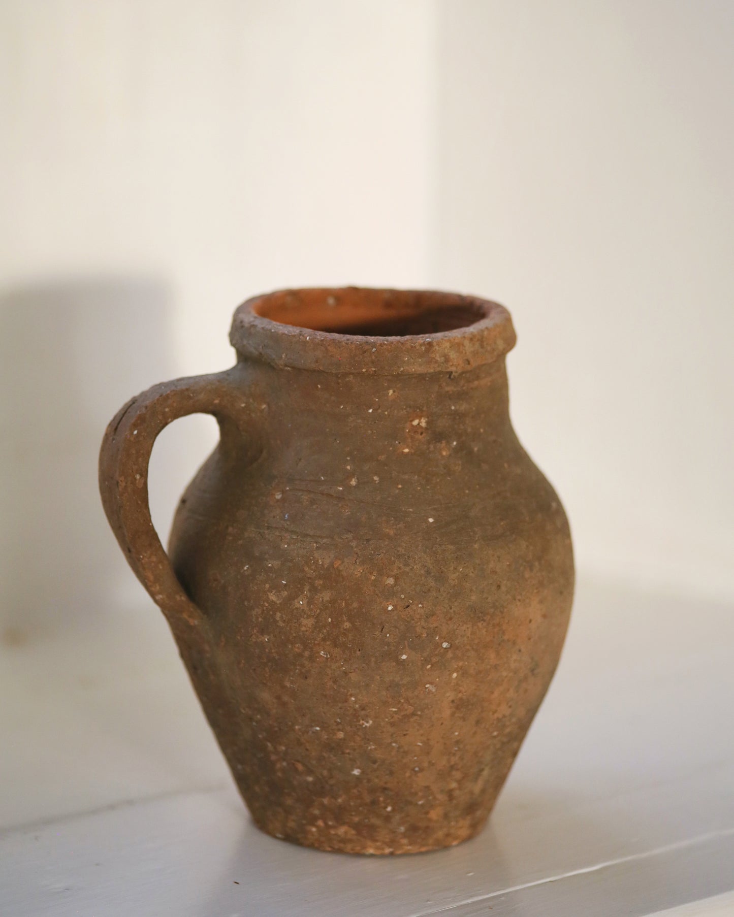 Vintage aged patina terracotta pot
