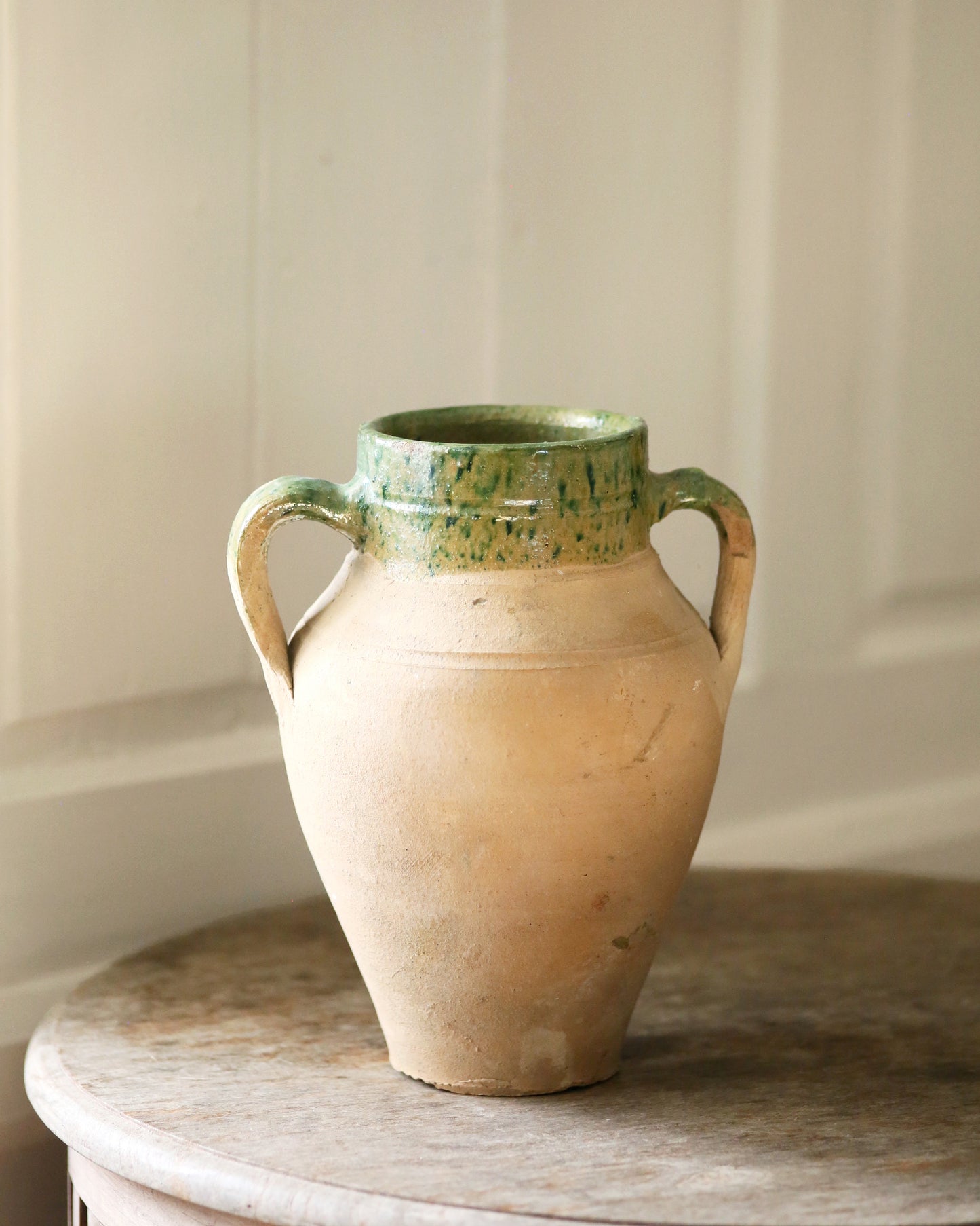 Green glazed antique confit pot