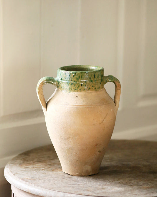 Green glazed antique confit pot