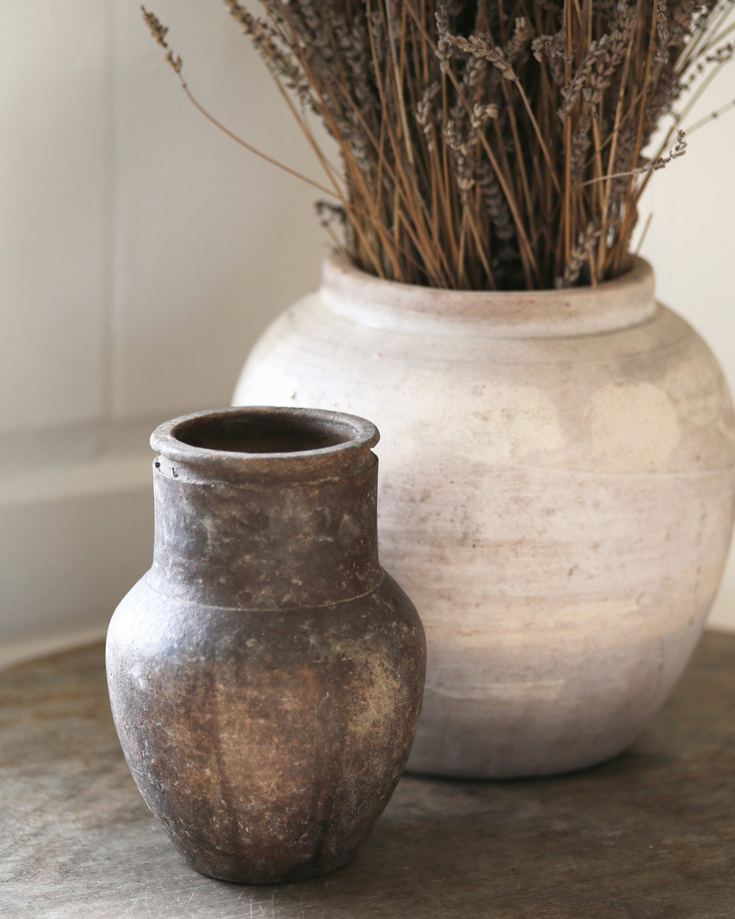 Dark terracotta antique vase pot