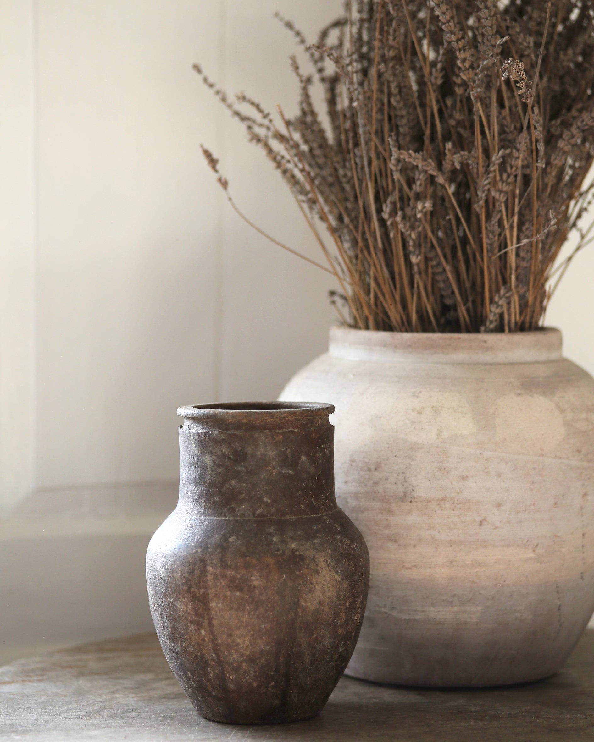 Authentic patina rustic terracotta pot