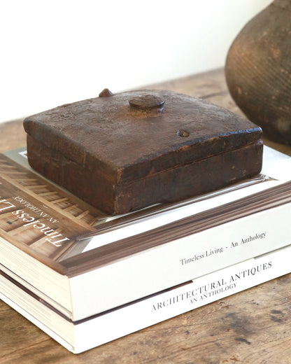 Handmade wooden spice box styled on books