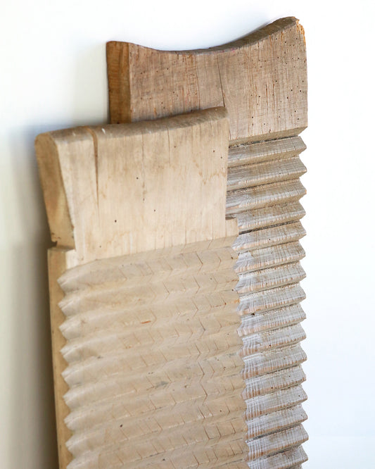 Pair of handmade Italian wooden washboards