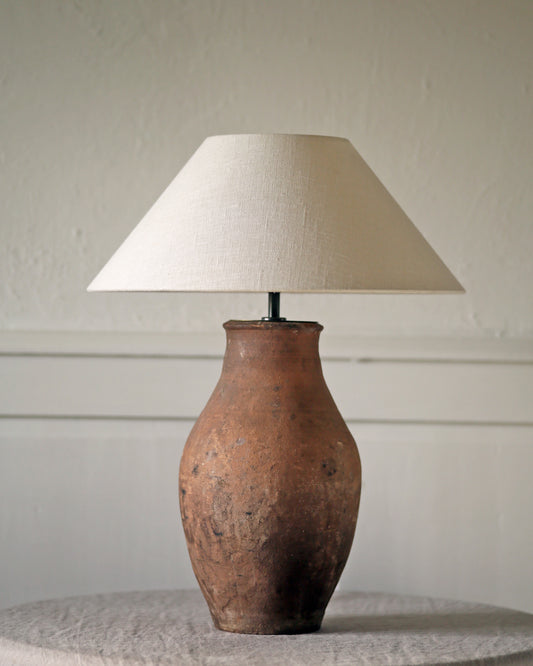 Brown rustic vintage clay lamp base