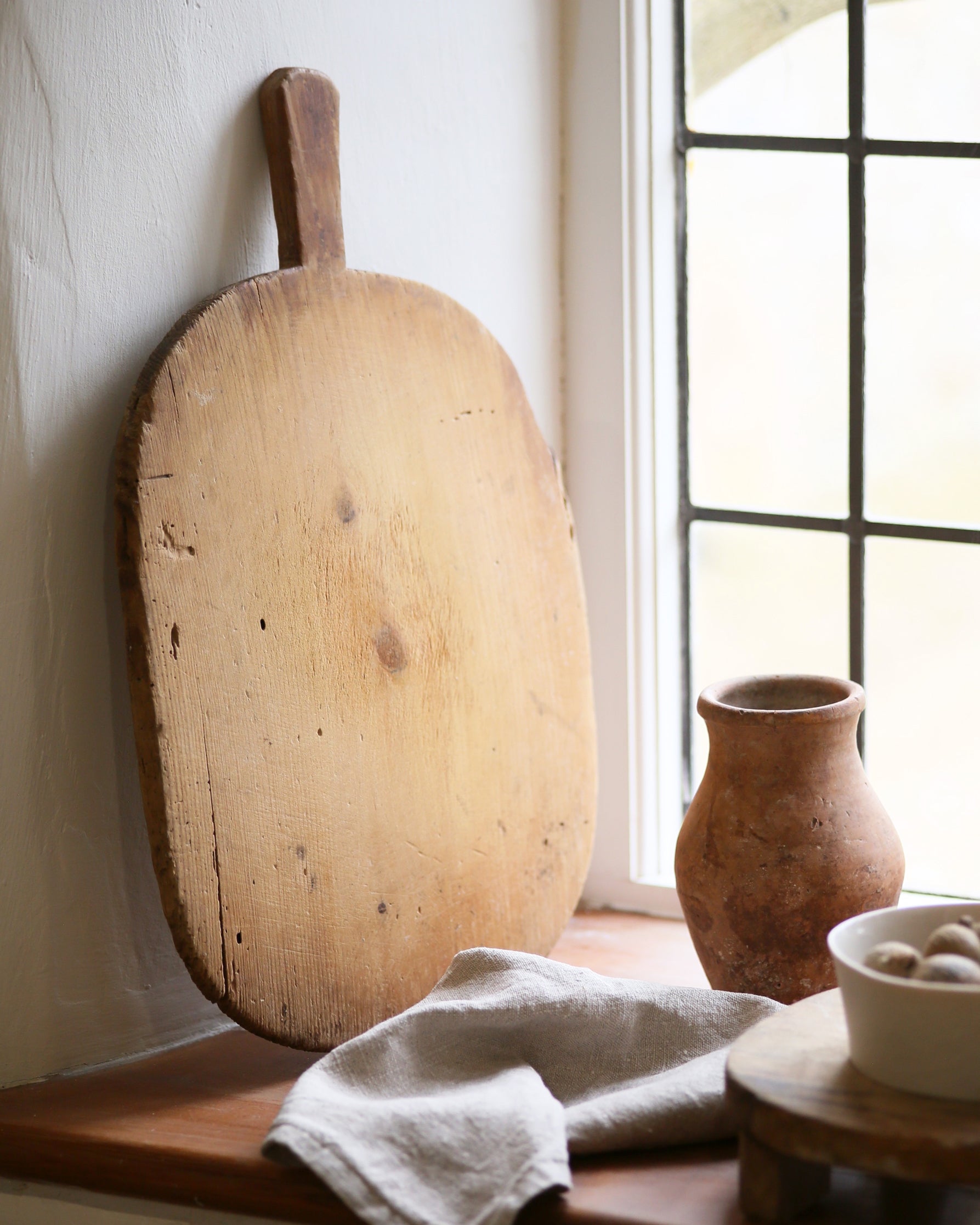 Reverse side of authentic vintage bread board