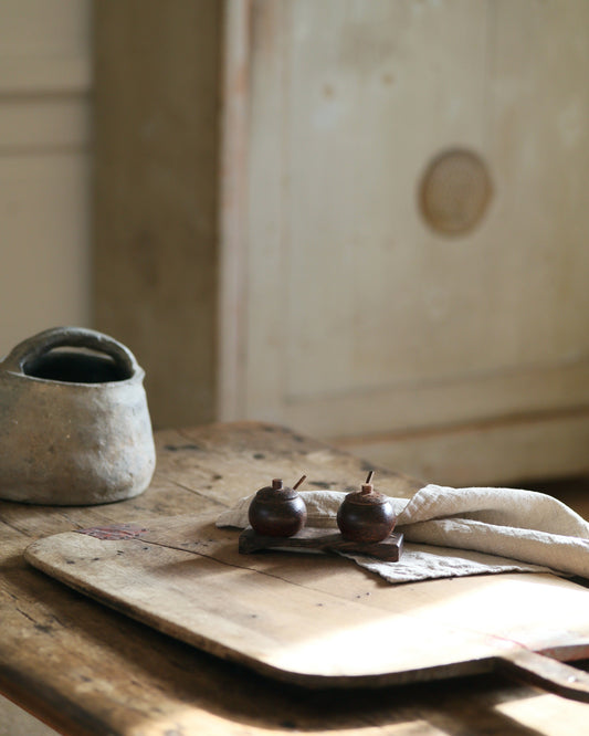 Large vintage wooden chopping board for kitchen display