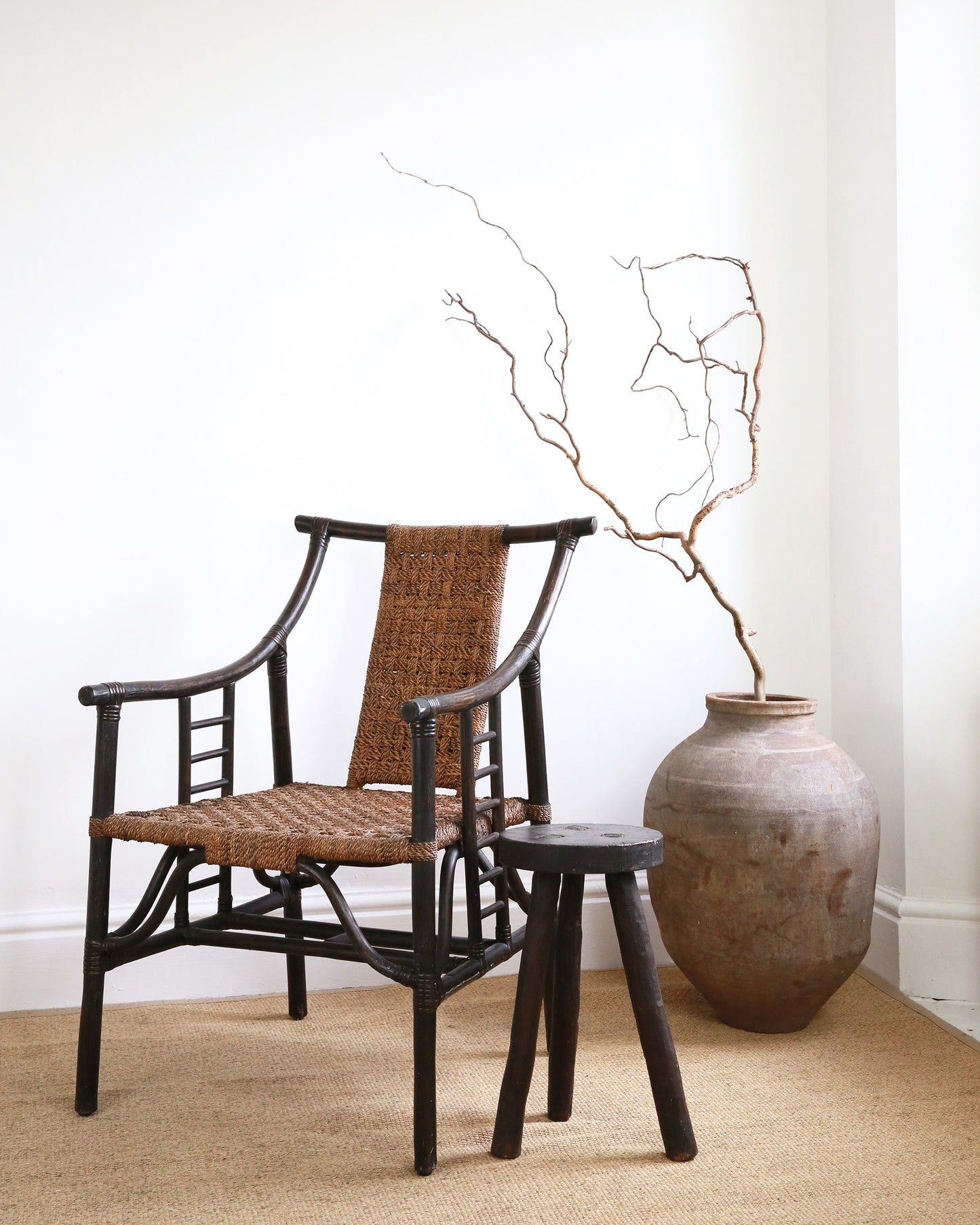 Balinese bamboo frame rope woven armchair in situ