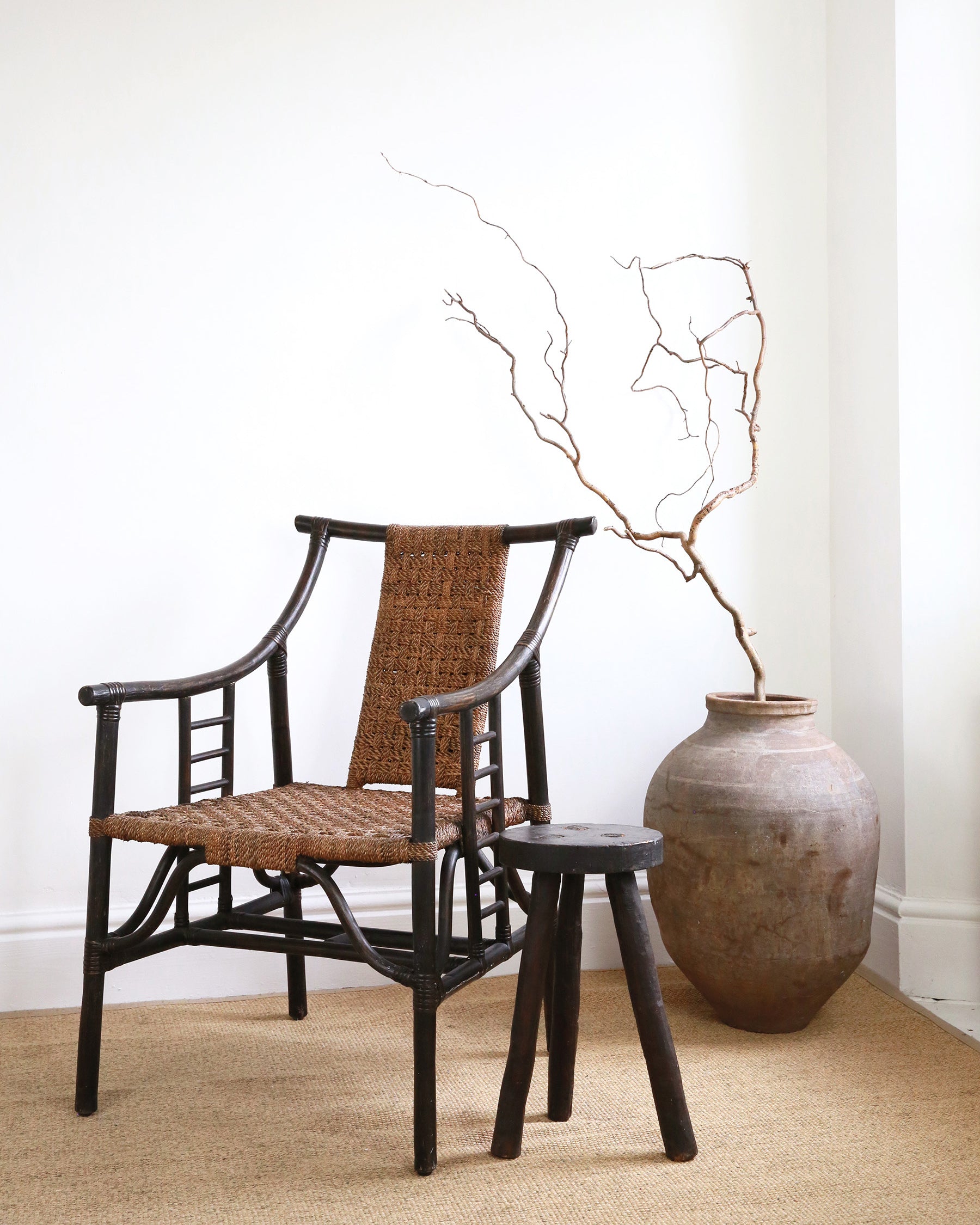 Balinese bamboo frame rope woven armchair in situ